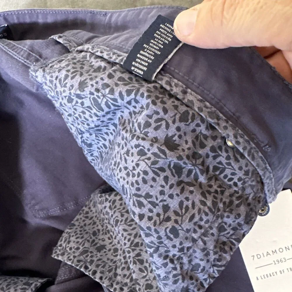 7 Diamonds Clifton Pants Men’s Navy Chino Slim Straight Fit 33x30 NWT 7D Seven
